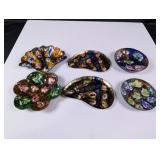 (6) Vintage Esmaltes Garcia Enamel Dishes