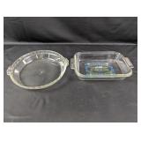 (2) Vintage Glass Baking Dishes Pyrex & Prest-o