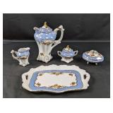 (5) Piece Decorative Tea Set with Tray