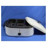 (1) GE Electric Roaster Oven with 3 Inserts