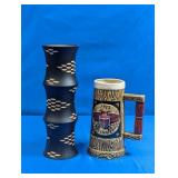 (2) Decorative Ceramic and Wooden Vessels