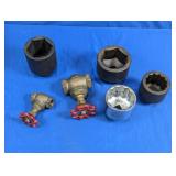(6) Sockets & Brass Valves - Assorted Lot