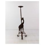 (1) Rustic Wrought Iron Giraffe Candle Holder