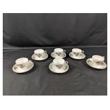 (6) Vintage Floral Teacup and Saucer Set