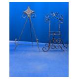 (2) Decorative Metal Easels ï¿½ Vintage Style