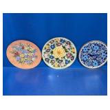(3) Vintage Floral Decorative Wall Plates