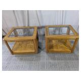 (2) Glass Top End Tables