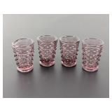 (4) Vintage Purple Hobnail Shot Glasses