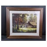 Vintage Windberg Cabin Print on Sigolon Frame