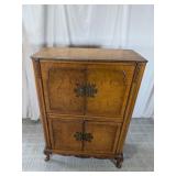 (1) Burr Walnut Cabinet