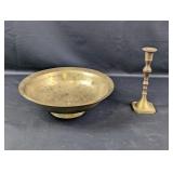 (2) Vintage Brass Decorative Items Bowl &