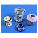 (4)Novelty Ceramic Mugs, Ashtray & Covered Jar Lot