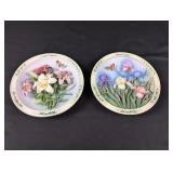 (2) Lena Liu 3D Floral Collector Plates