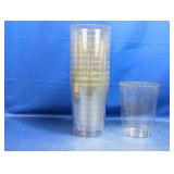 (12) Clear Plastic Tumblers with Gold Glitter