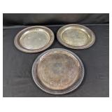 (3) Vintage Silver-Plated Serving Trays