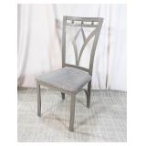 Gray Upholstered Dining Chair w/Metal Frame