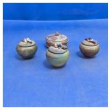 (4) Decorative Stone & Metal Trinket Boxes