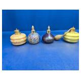 (4) Vintage Art Glass Perfume Atomizers