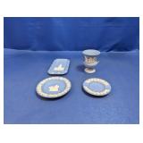 (4) Wedgwood Jasperware Dishes & Vase England