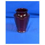 Anchor Hocking Ruby Flash Ten-Sided Vase