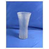 Clear Flared Glass Vase w/Textured Pattern