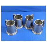 (4) Heavy Cast Metal Tankard Mugs