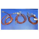 (3) Heavy-Duty Wire Rope Slings with Thimbles