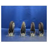 (4) Heavy-Duty Swivel Casters with Rubber Wheels