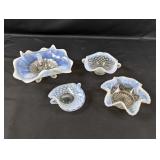 (4) Vintage Opalescent Glass Bowls