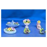 (6) Vintage Floral Bone China Miniatures