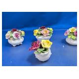 (4) Vintage Flower Ornaments