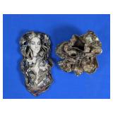 (2) Ceramic Art Pieces ï¿½ Woman & Flower