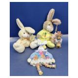 (4) Assorted Bunny & Easter Plush