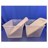 (2) Clear Plastic Storage Bins w/ Lids