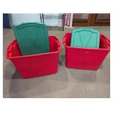 (2) Rubbermaid Holiday Storage Totes w/ Lids