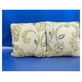 (2) Leaf Print Decorative Throw Pillows