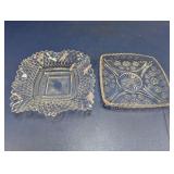 (2) Clear Patterned Glass Dishes