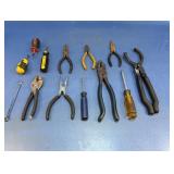 (13) Assorted Hand Tools  Pliers, Drivers &