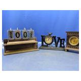 (4) Vintage-Style Clocks, Calendar & Display