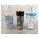 (3) Assorted Holiday & Decorative Tumblers