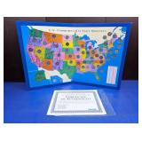 (1) U.S. State Quarters Collector Map w/ COA