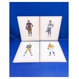 (4) Football Player Art Prints