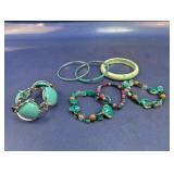 (8) Turquoise Tone Fashion Bracelets