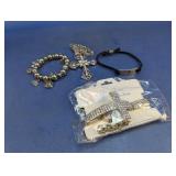 (4) Cross Bracelets Assortment