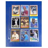SHEET OF 9 HOF STAR BASEBALL CARDS