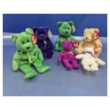 (6) Ty Beanie Baby Bear Plush Toys