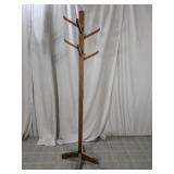 (1) Wooden Standing Coat Rack