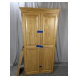 (1) Wooden Storage Cabinet w/ Shelves