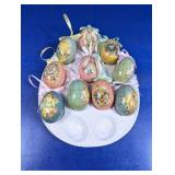 (10) Easter Egg Ornaments & Display Plate