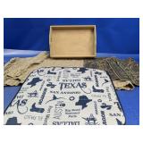 (4) Mixed Household Textiles & Wooden Tray
